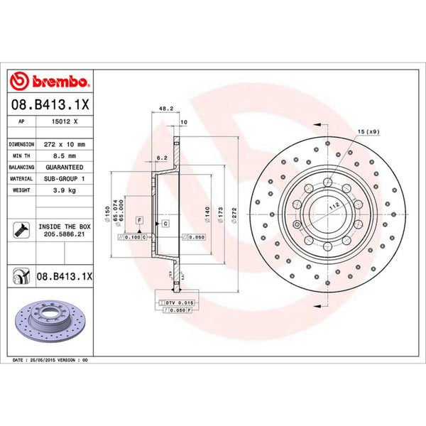 Disco De Freno Trasero Para Audi A3 2004-2019