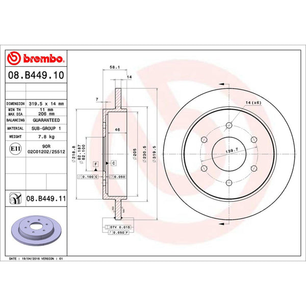 Disco De Freno Trasero Para Nissan Titan 2004-2015