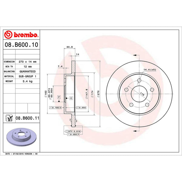 Disco De Freno Trasero Para Chevrolet Malibu 2004-2012
