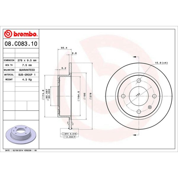 Disco De Freno Delantero Para Volkswagen Sedan 1995-2004