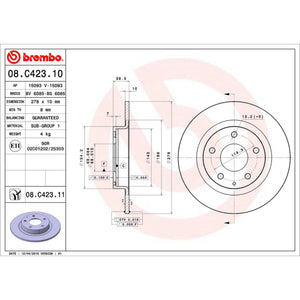 Disco De Freno Trasero Para Mazda 6 2014-2020