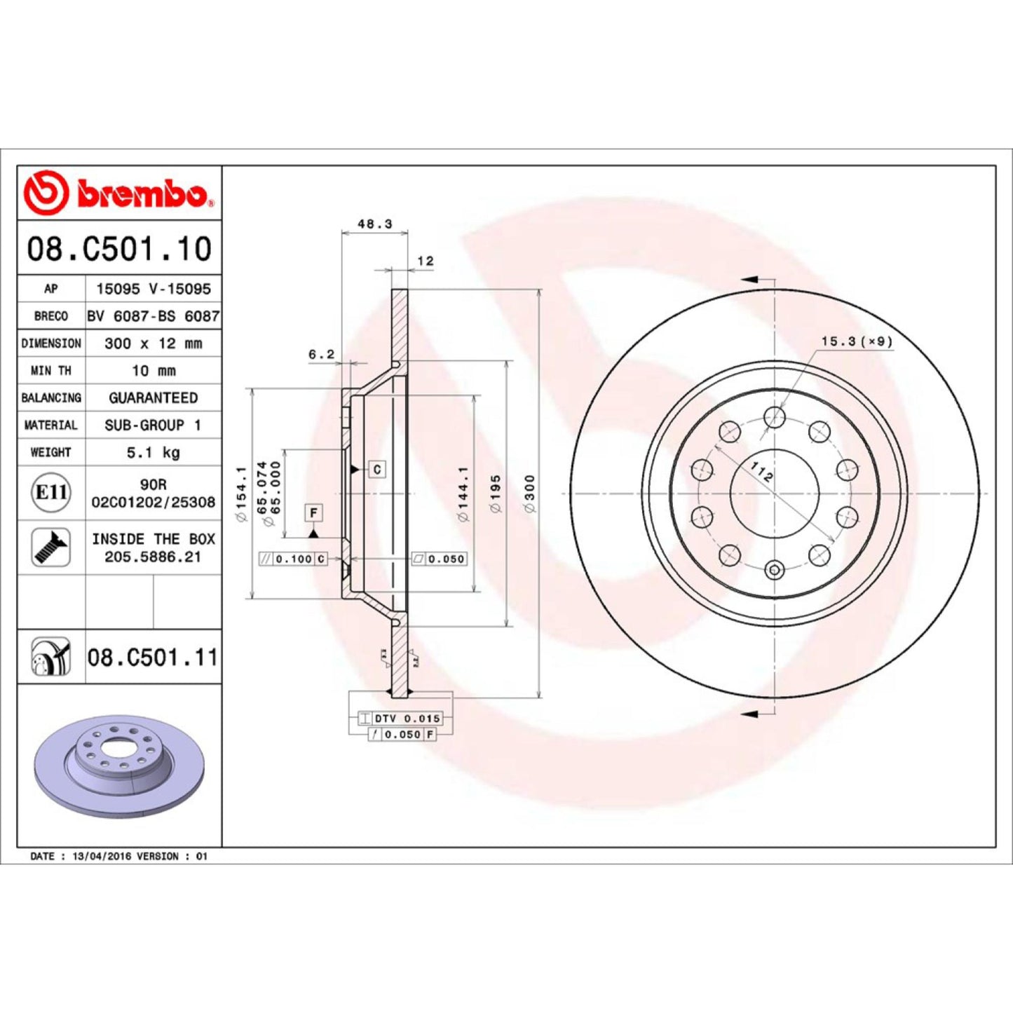Disco De Freno Trasero Para Volkswagen Gti 2013-2017