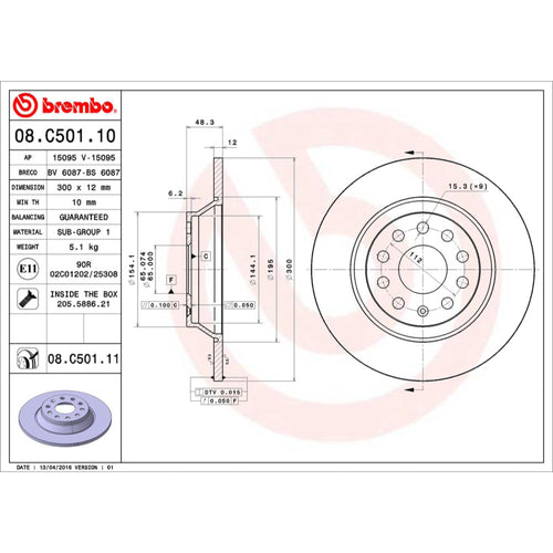 Disco De Freno Trasero Para Volkswagen Gti 2013-2017