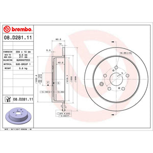 Disco De Freno Trasero Para Toyota Sienna 2011-2019