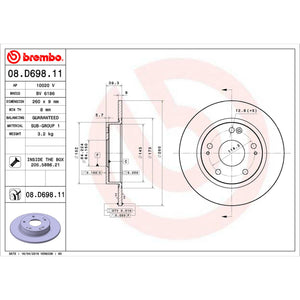 Disco De Freno Trasero Para Honda Civic 2016-2019