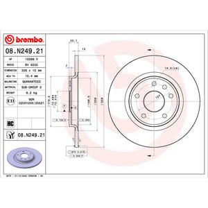 Disco De Freno Trasero Para Volkswagen Routan 2009-2014
