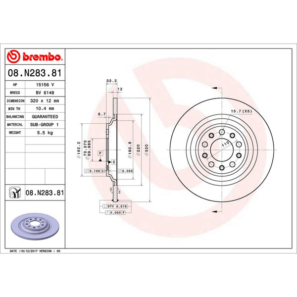 Disco De Freno Trasero Para Jeep Cherokee 2014-2022