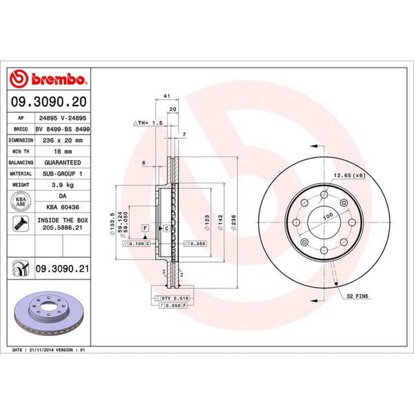 Disco De Freno Delantero Para Chevrolet Spark 2011-2015
