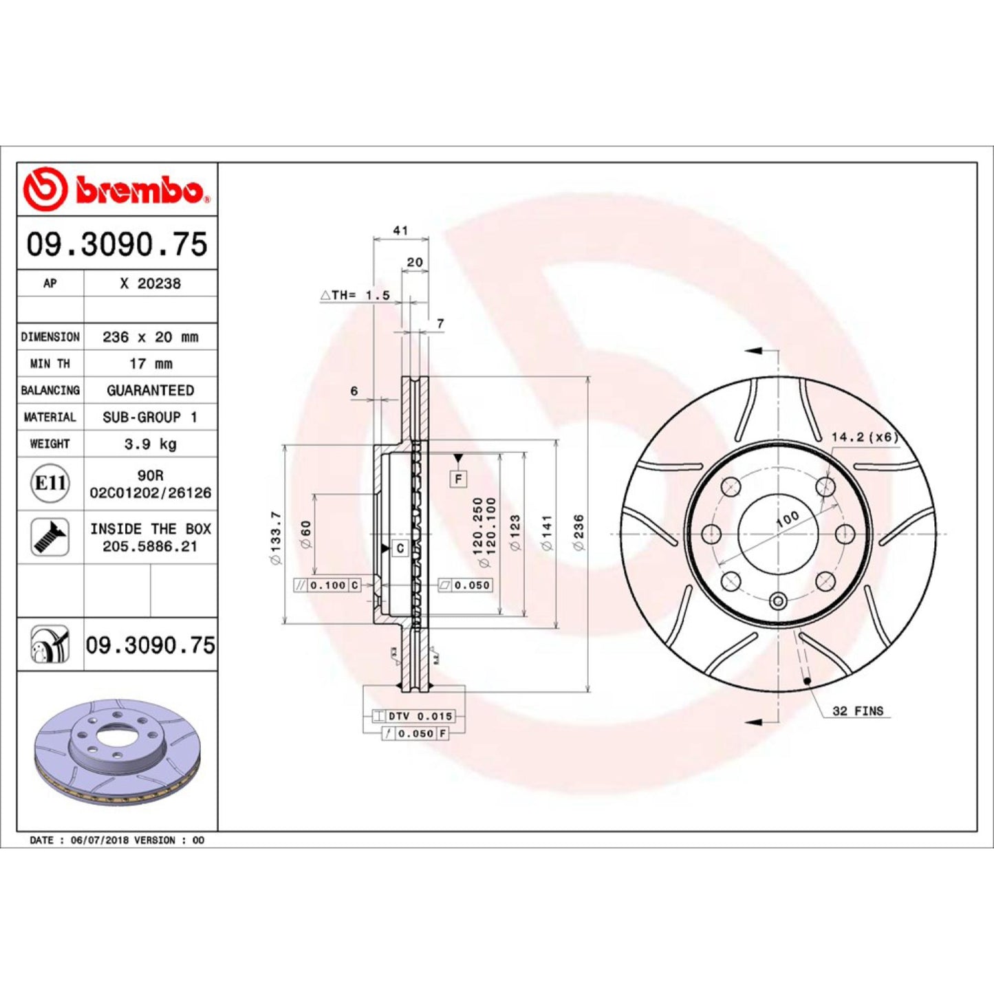 Disco De Freno Delantero Para Chevrolet Chevy 1994-2012