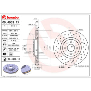 Disco De Freno Delantero Para Fiat 500 2012-2019