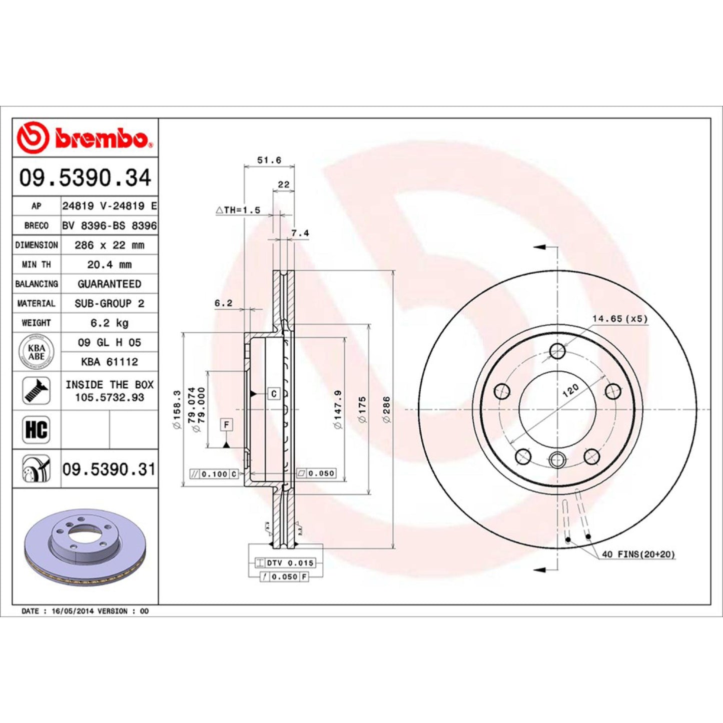 Disco De Freno Delantero Para Bmw 323I 1998-1998