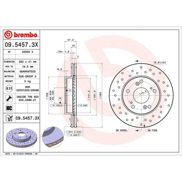 Disco De Freno Delantero Para Honda Civic 2004-2011