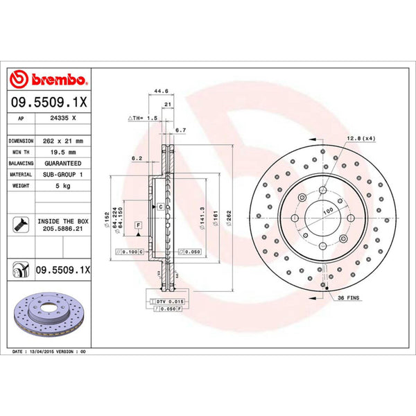 Disco De Freno Delantero Para Honda Civic 1990-2005