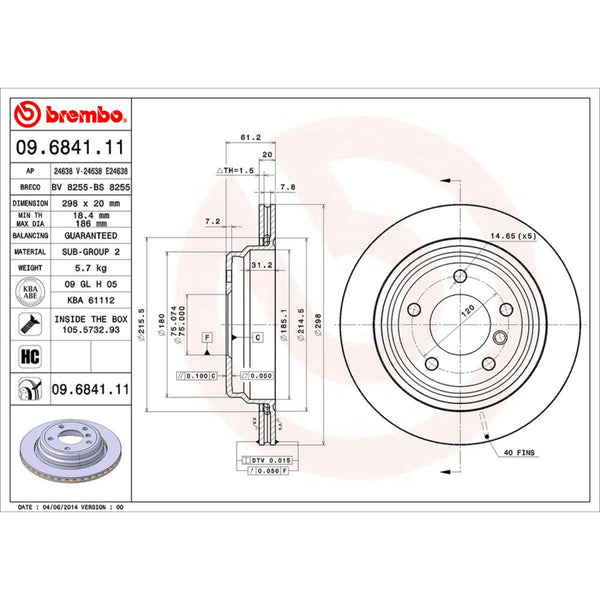 Disco De Freno Trasero Para Bmw 525I 2001-2003