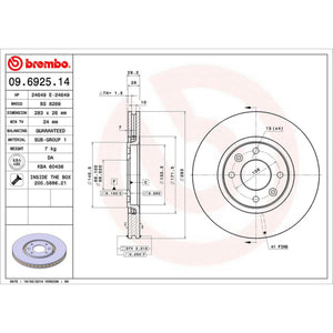 Disco De Freno Delantero Para Peugeot 406 2000-2005