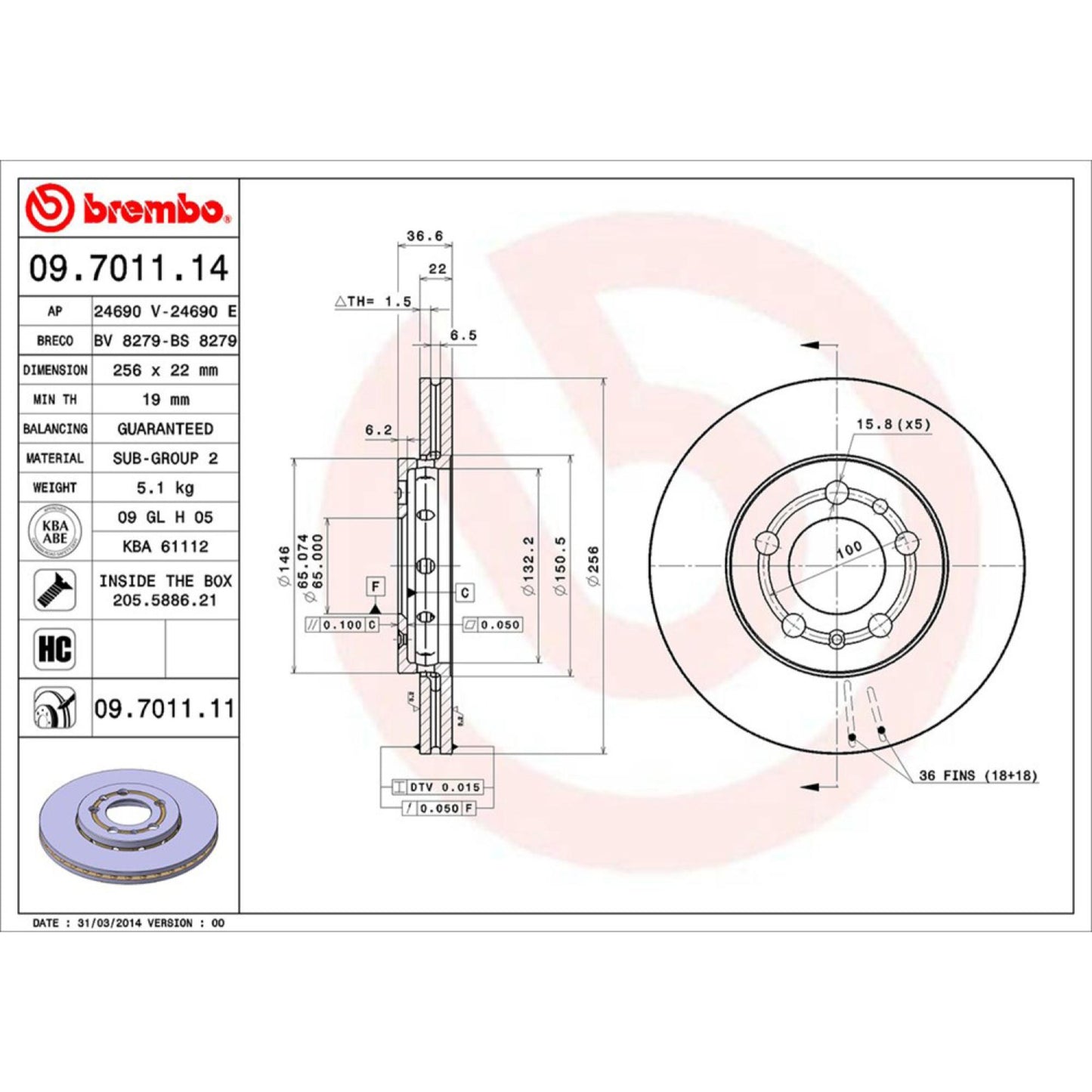 Disco De Freno Delantero Para Volkswagen Jetta 2000-2001