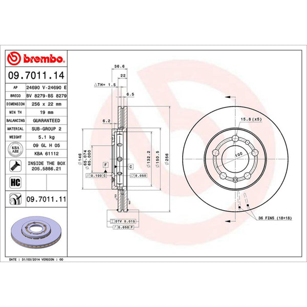 Disco De Freno Delantero Para Volkswagen Jetta 2000-2001
