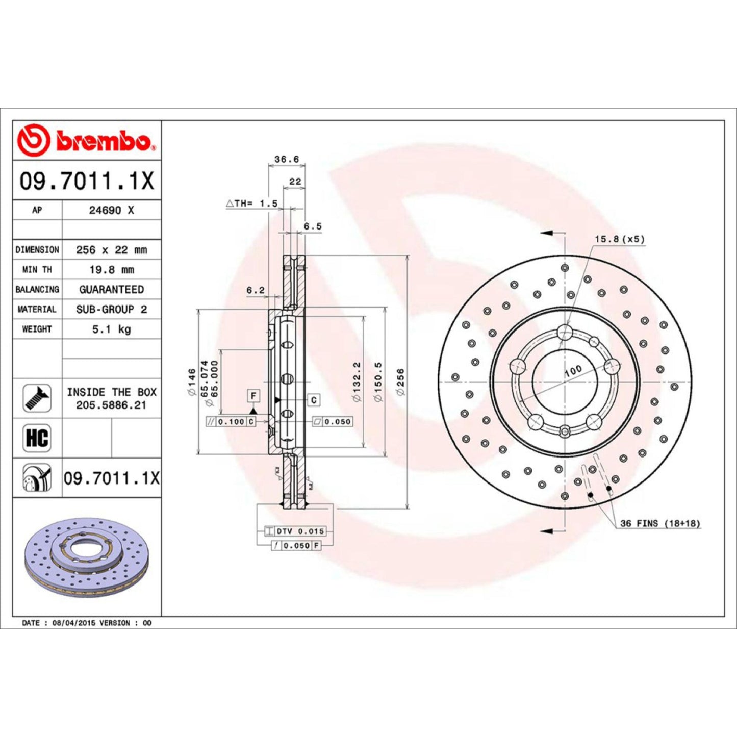Disco De Freno Delantero Para Volkswagen Jetta 2000-2001