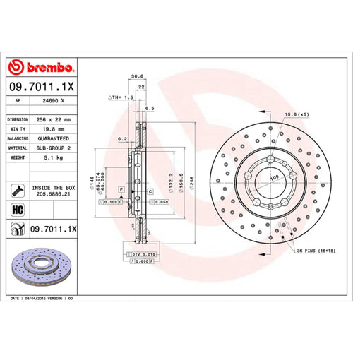 Disco De Freno Delantero Para Volkswagen Jetta 2000-2001