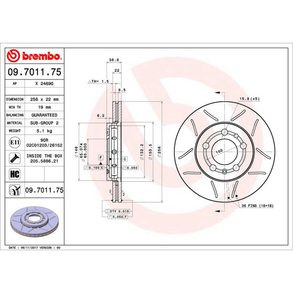 Disco De Freno Delantero Para Volkswagen Jetta 2000-2001