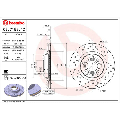 Disco De Freno Delantero Para Volkswagen Passat 1998-1998