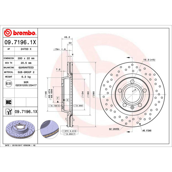 Disco De Freno Delantero Para Volkswagen Passat 1998-1998