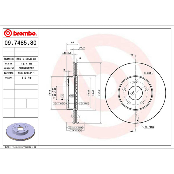 Disco De Freno Delantero Para Buick Skylark 1993-1998