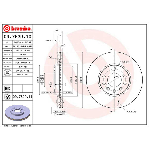 Disco De Freno Delantero Para Chevrolet Astra 2000-2008