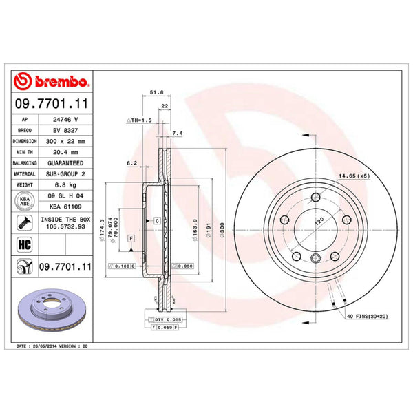 Disco De Freno Delantero Para Bmw 325Ci 2001-2006
