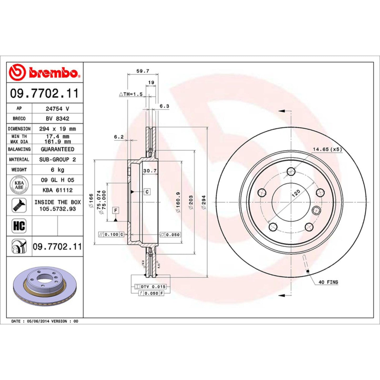 Disco De Freno Trasero Para Bmw 325Ci 2001-2006