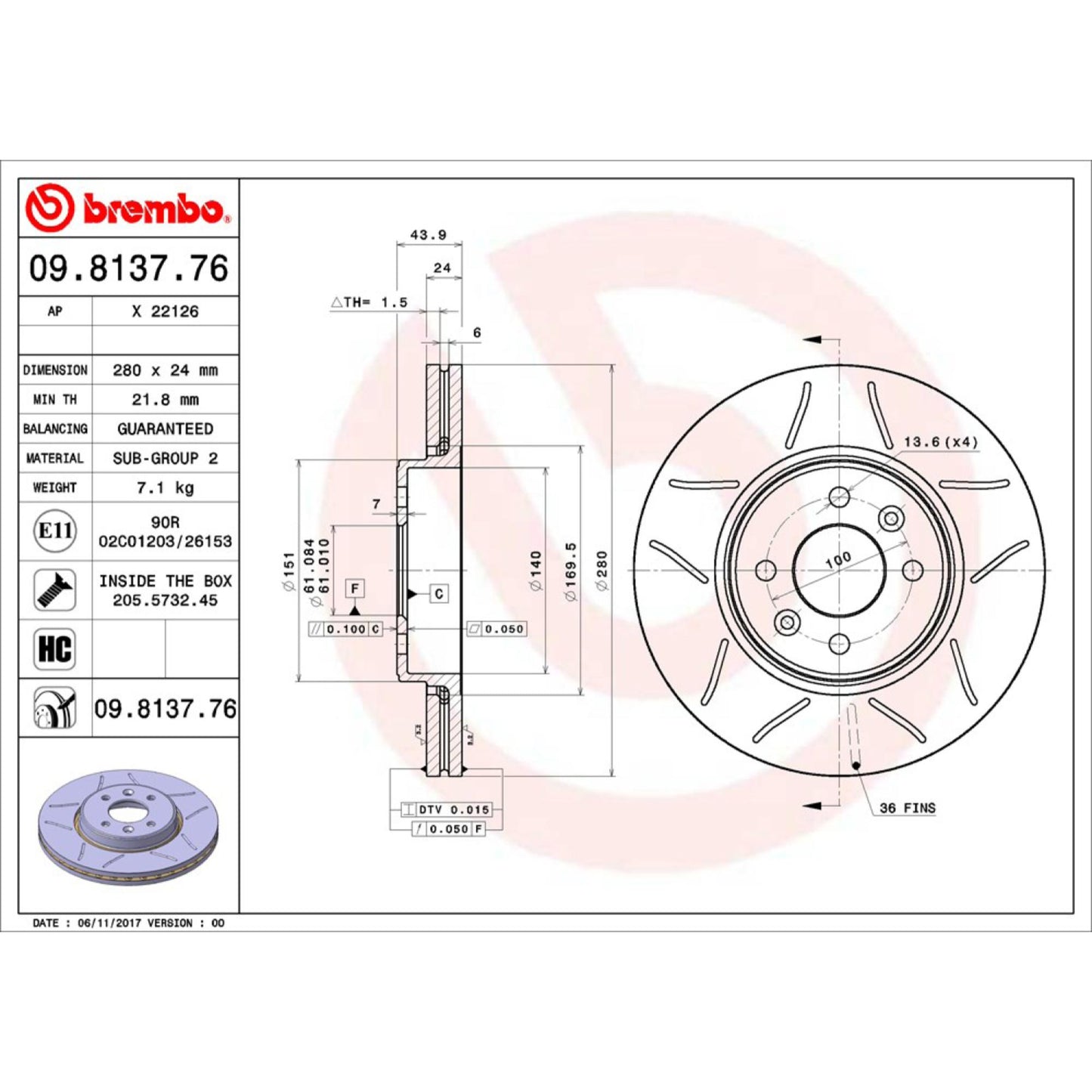 Disco De Freno Delantero Para Renault Clio 2002-2006