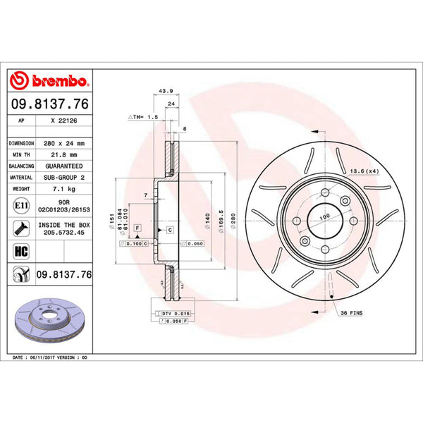 Disco De Freno Delantero Para Renault Clio 2002-2006