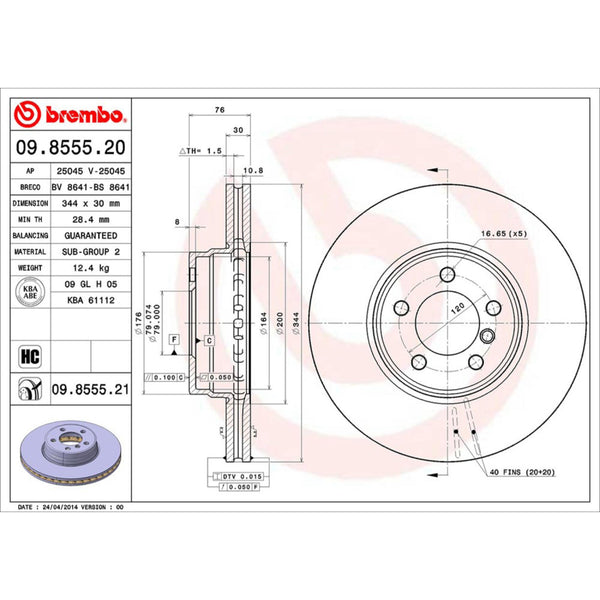 Disco De Freno Delantero Para Land Rover Range Rover 2003-2005