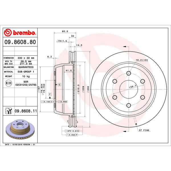 Disco De Freno Trasero Para Cadillac Escalade 2002-2006