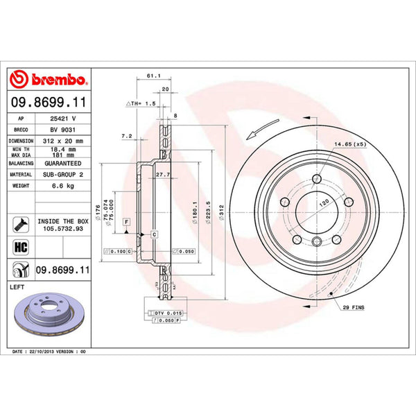 Disco De Freno Trasero Para Bmw M3 1995-1999