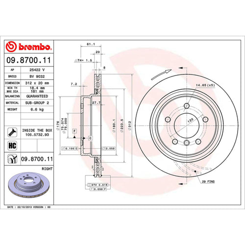 Disco De Freno Trasero Para Bmw M3 1995-1999