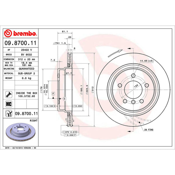 Disco De Freno Trasero Para Bmw M3 1995-1999