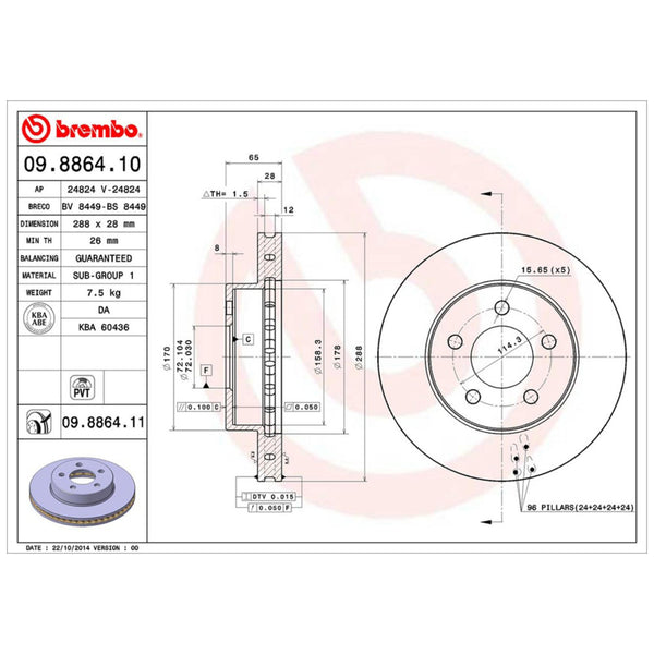 Disco De Freno Delantero Para Jeep Liberty 2002-2007