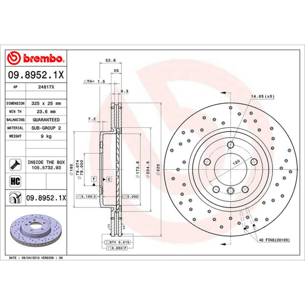 Disco De Freno Delantero Para Bmw 330Ci 2001-2006