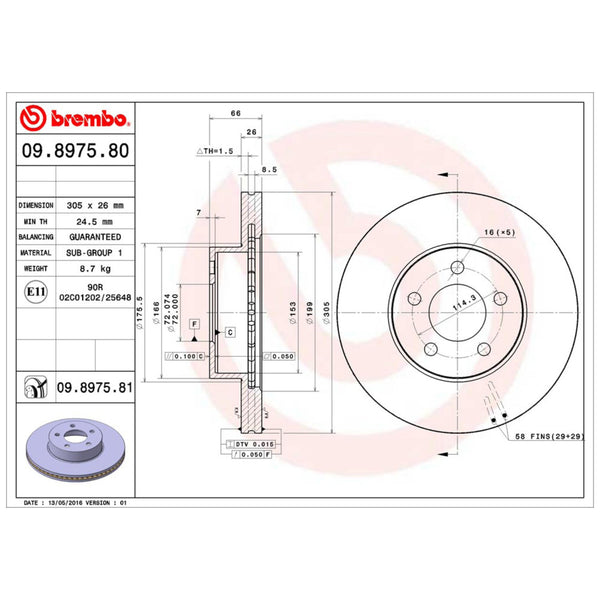 Disco De Freno Delantero Para Ford Ranger 2003-2011