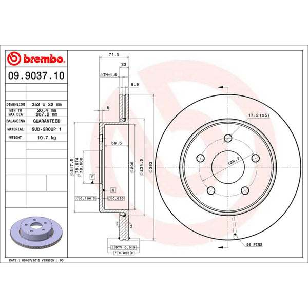 Disco De Freno Trasero Para Dodge Ram 1500 2002-2010