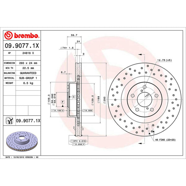 Disco De Freno Delantero Para Subaru Forester 2003-2008