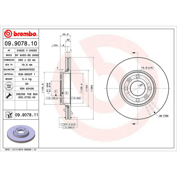 Disco De Freno Delantero Para Nissan Micra 2005-2007