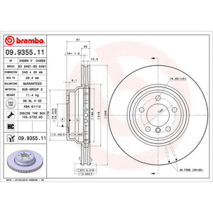 Disco de Freno Delantero para BMW 745I 2002-2005 348 mm 30 mm de espesor 5 birlos