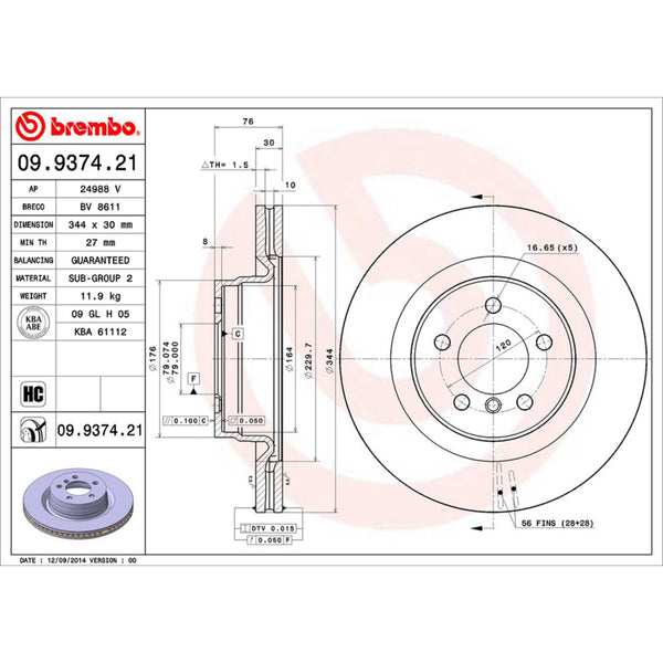 Disco De Freno Delantero Para Land Rover Range Rover 2006-2009