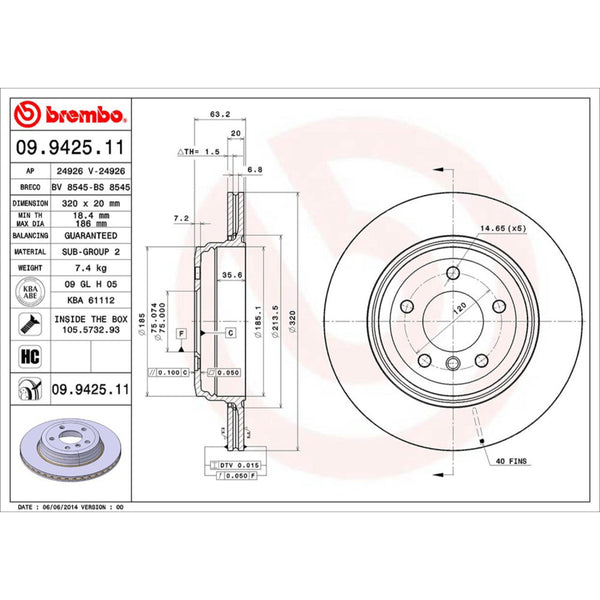 Disco De Freno Trasero Para Bmw 530I 2004-2007
