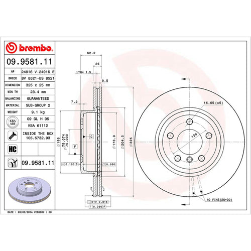 Disco De Freno Delantero Para Bmw X3 2004-2009