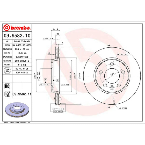Disco De Freno Trasero Para Volkswagen Eurovan 2006-2009