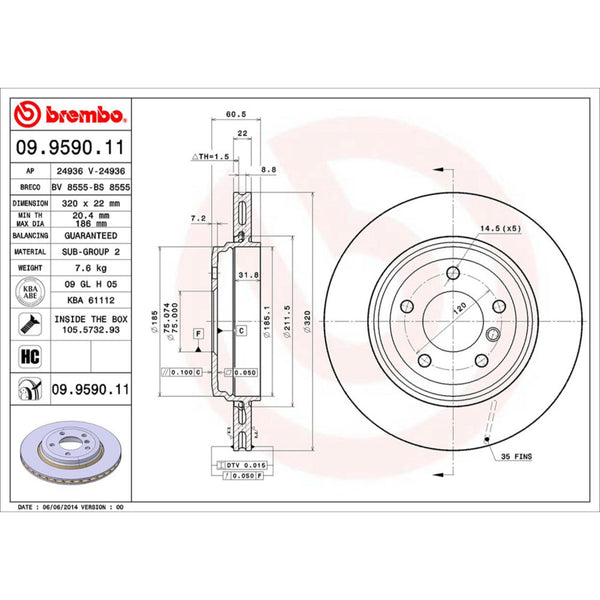Disco De Freno Trasero Para Bmw 330Ci 2001-2006