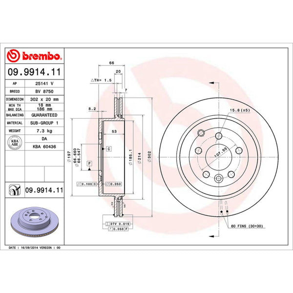 Disco De Freno Trasero Para Land Rover Lr2 2008-2014
